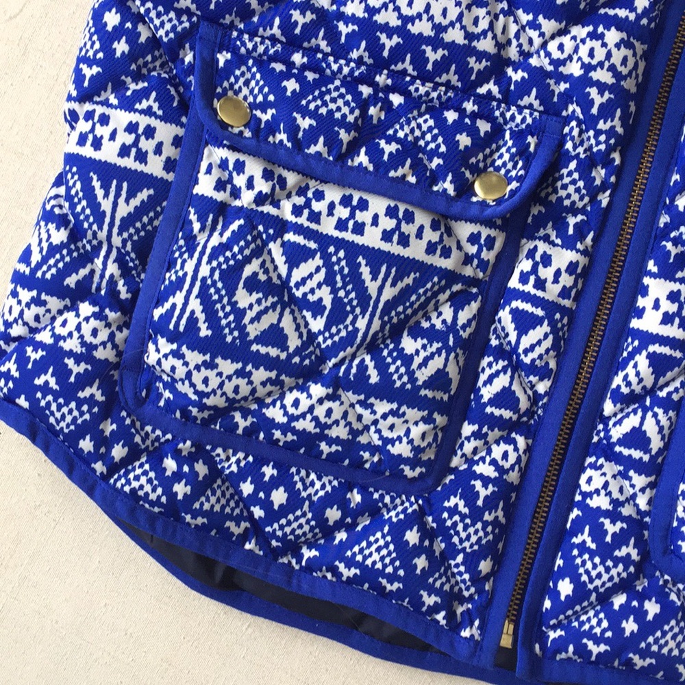 J.Crew quilted excursion vest in fair isle L